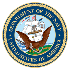 A picture of the seal of the united states navy.